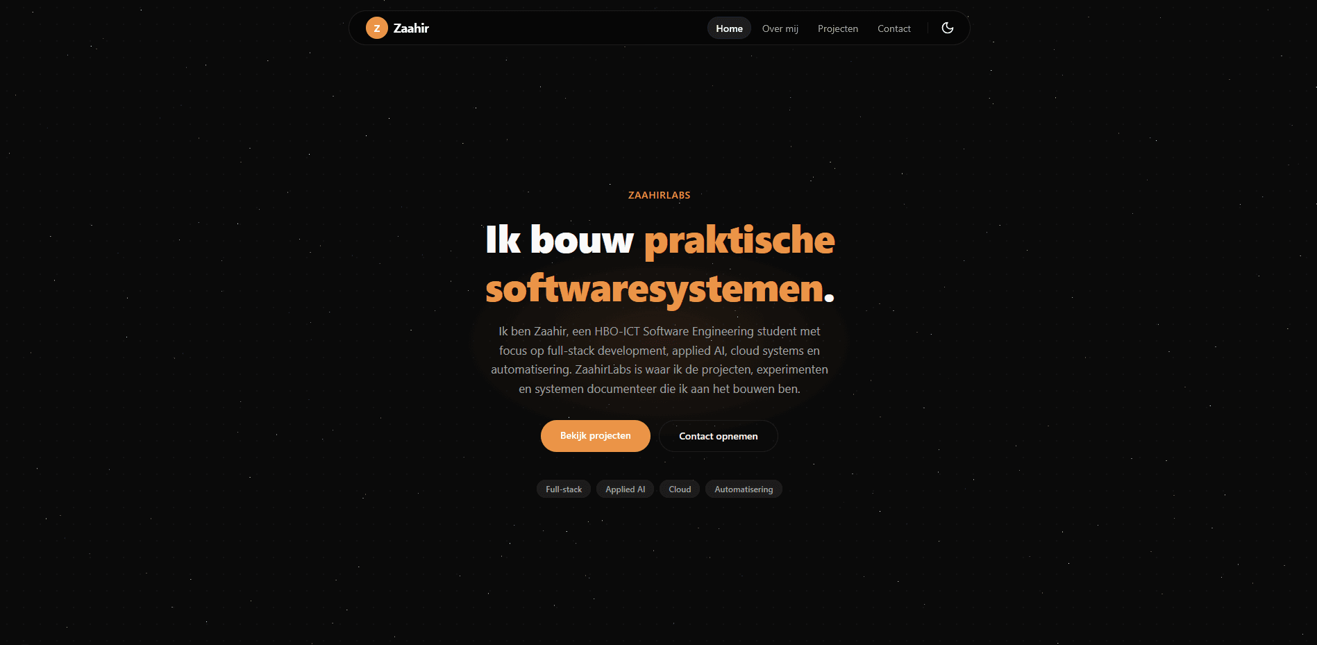 Voorbeeld van Mijn Portfolio Website
